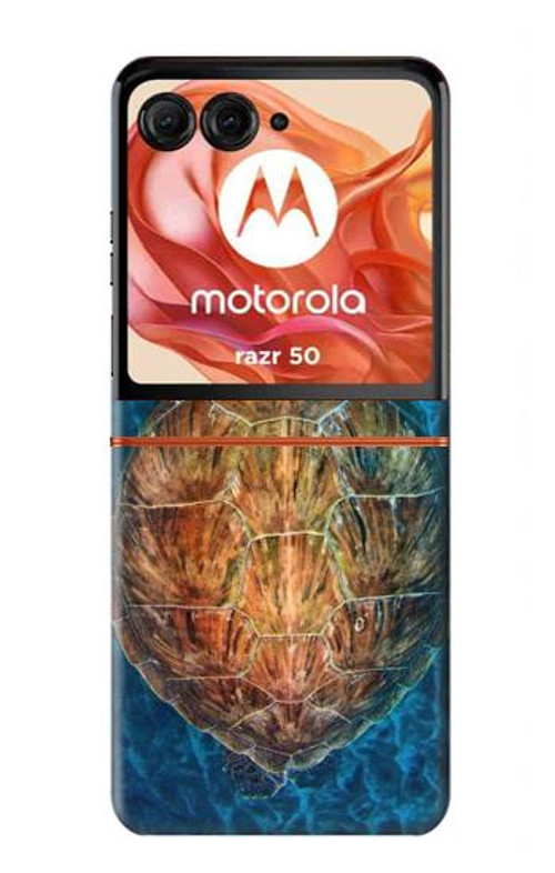S1249 Blue Sea Turtle Case Cover Custodia per Motorola Razr 50