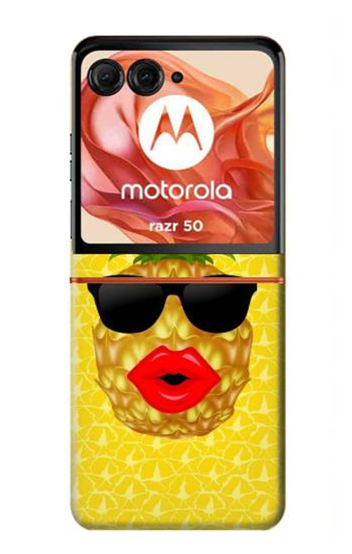 S2443 Funny Pineapple Sunglasses Kiss Case Cover Custodia per Motorola Razr 50