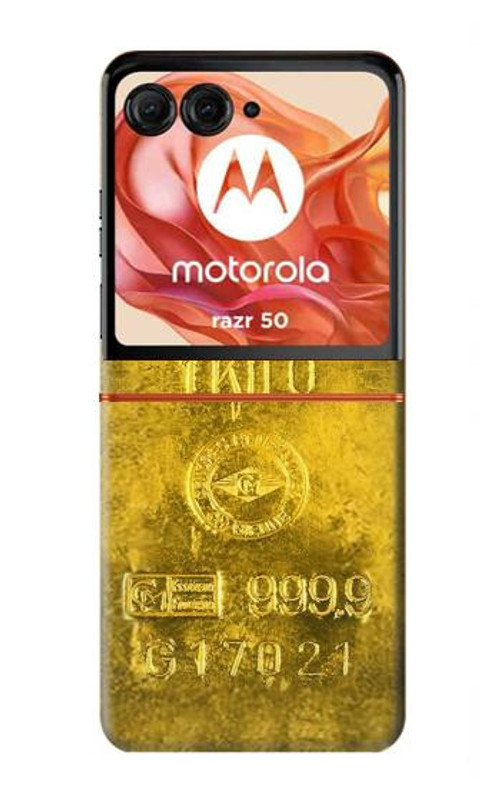 S2618 One Kilo Gold Bar Case Cover Custodia per Motorola Razr 50