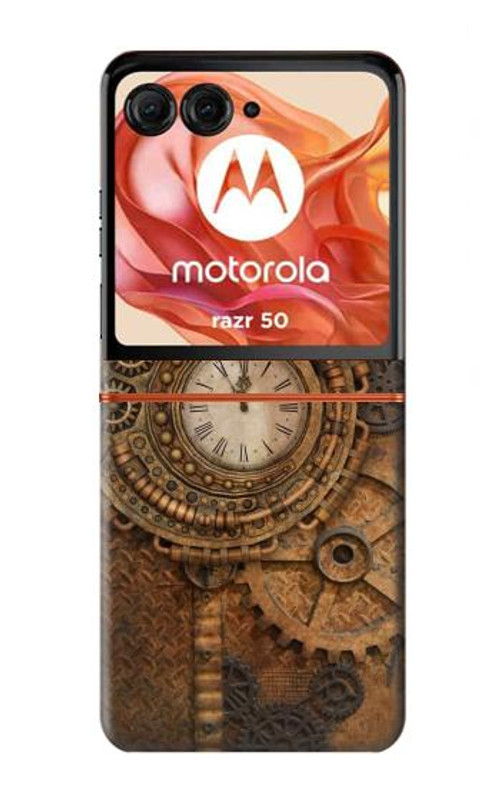 S3401 Clock Gear Steampunk Case Cover Custodia per Motorola Razr 50