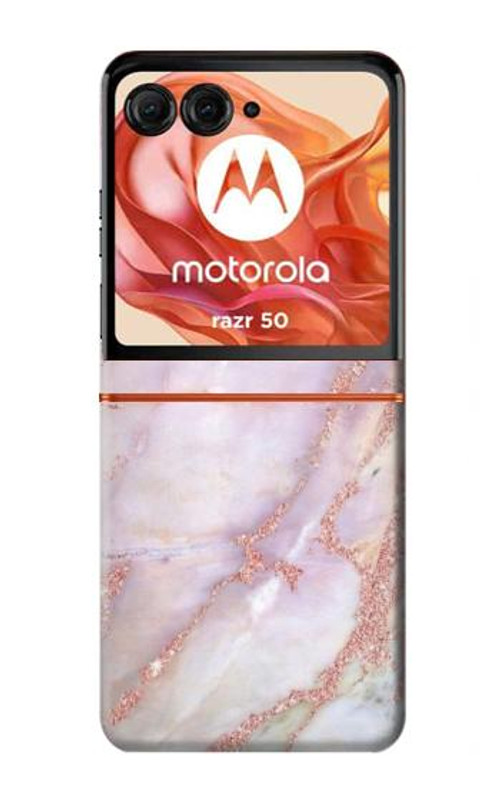 S3482 Soft Pink Marble Graphic Print Case Cover Custodia per Motorola Razr 50