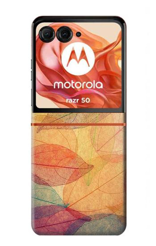 S3686 Fall Season Leaf Autumn Case Cover Custodia per Motorola Razr 50 S3686 Fall Season Leaf Autumn Case Cover Custodia per Motorola Razr 50