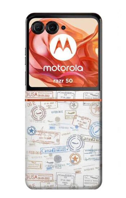 S3903 Travel Stamps Case Cover Custodia per Motorola Razr 50