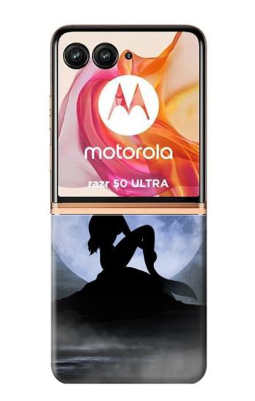 S2668 Mermaid Silhouette Moon Night Case Cover Custodia per Motorola Razr 50 Ultra