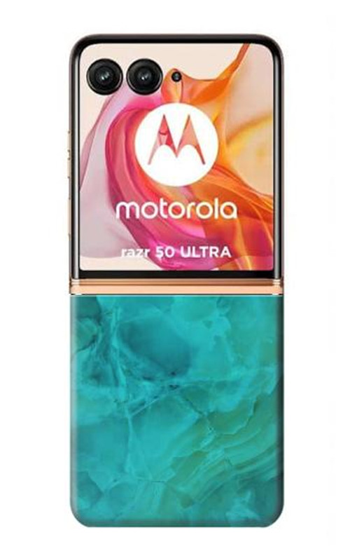 S3147 Aqua Marble Stone Case Cover Custodia per Motorola Razr 50 Ultra