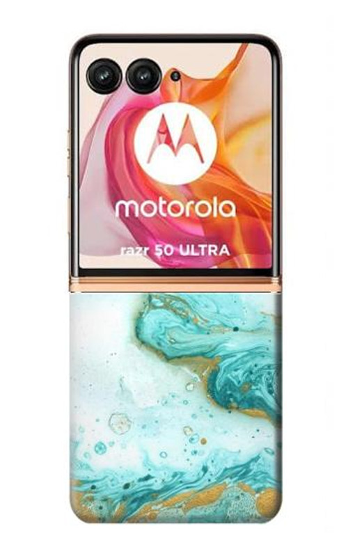 S3399 Green Marble Graphic Print Case Cover Custodia per Motorola Razr 50 Ultra