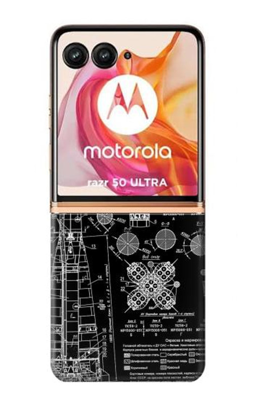 S3436 Apollo Blue Print Case Cover Custodia per Motorola Razr 50 Ultra