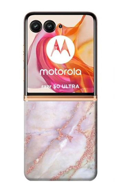S3482 Soft Pink Marble Graphic Print Case Cover Custodia per Motorola Razr 50 Ultra