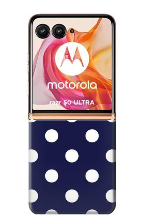 S3533 Blue Polka Dot Case Cover Custodia per Motorola Razr 50 Ultra