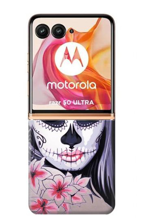 S3821 Sugar Skull Steam Punk Girl Gothic Case Cover Custodia per Motorola Razr 50 Ultra