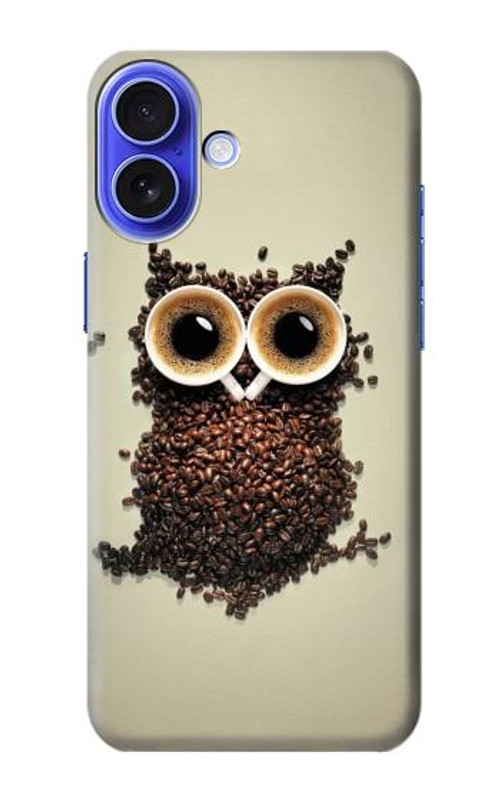 S0360 Coffee Owl Case Cover Custodia per iPhone 16 S0360 Coffee Owl Case Cover Custodia per iPhone 16