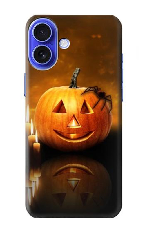S1083 Pumpkin Spider Candles Halloween Case Cover Custodia per iPhone 16