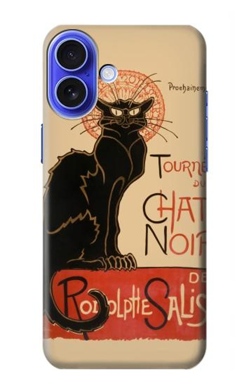 S2739 Chat Noir Black Cat Vintage Case Cover Custodia per iPhone 16