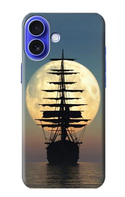 S2897 Pirate Ship Moon Night Case Cover Custodia per iPhone 16