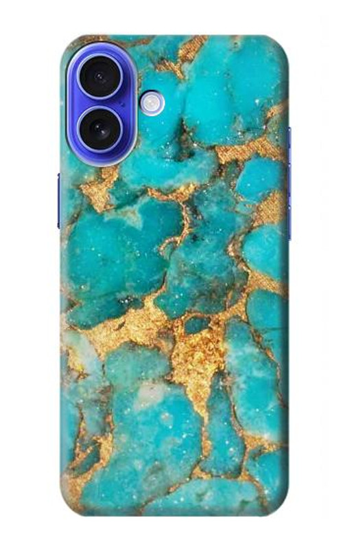 S2906 Aqua Turquoise Stone Case Cover Custodia per iPhone 16 S2906 Aqua Turquoise Stone Case Cover Custodia per iPhone 16