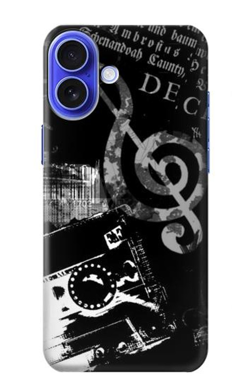 S3197 Music Cassette Note Case Cover Custodia per iPhone 16
