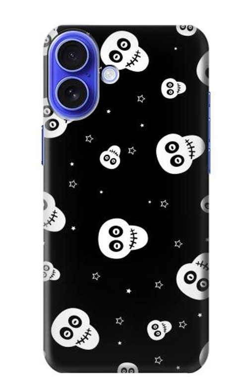 S3261 Smile Skull Halloween Pattern Case Cover Custodia per iPhone 16