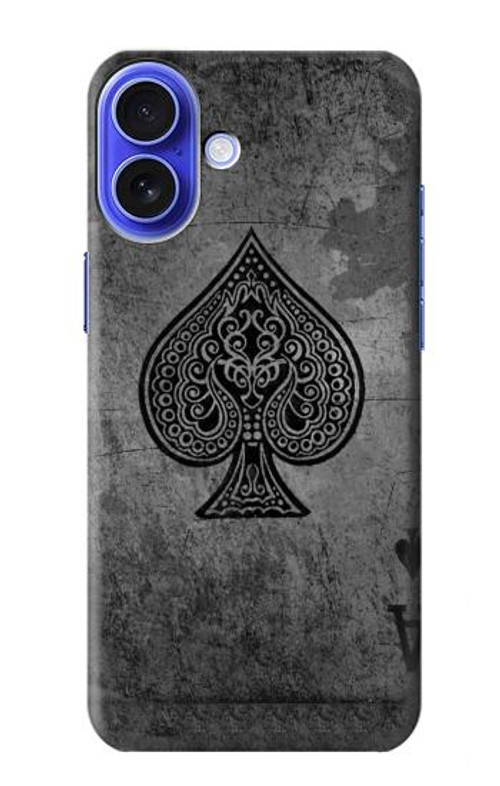 S3446 Black Ace Spade Case Cover Custodia per iPhone 16
