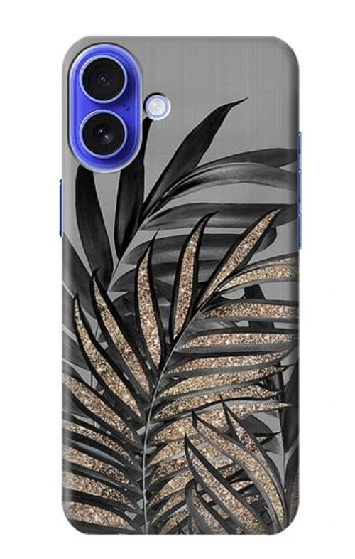 S3692 Gray Black Palm Leaves Case Cover Custodia per iPhone 16