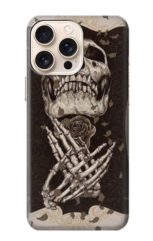 S1676 Skull Rose Case Cover Custodia per iPhone 16 pro