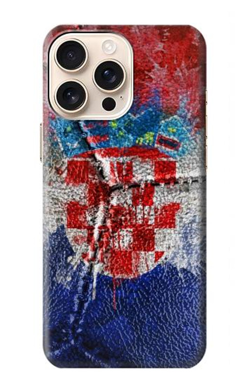 S3313 Croatia Flag Vintage Football Graphic Case Cover Custodia per iPhone 16 pro