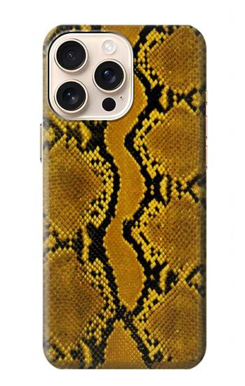 S3365 Yellow Python Skin Graphic Print Case Cover Custodia per iPhone 16 pro