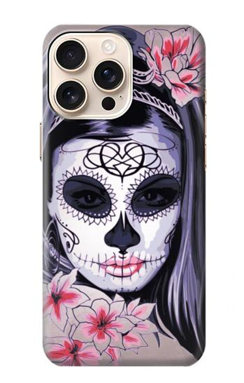 S3821 Sugar Skull Steam Punk Girl Gothic Case Cover Custodia per iPhone 16 pro