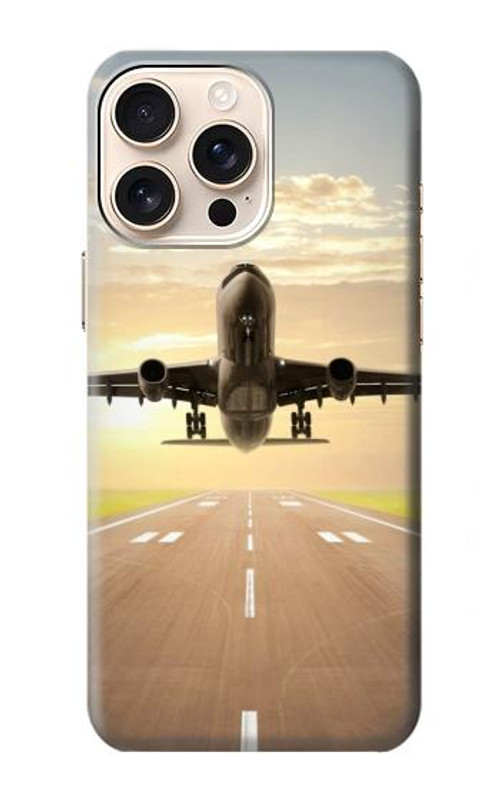 S3837 Airplane Take off Sunrise Case Cover Custodia per iPhone 16 pro