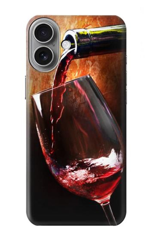 S2396 Red Wine Bottle And Glass Case Cover Custodia per iPhone 16 plus