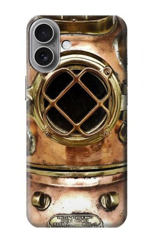 S2412 Vintage Deep Sea Diving Helmet Case Cover Custodia per iPhone 16 plus