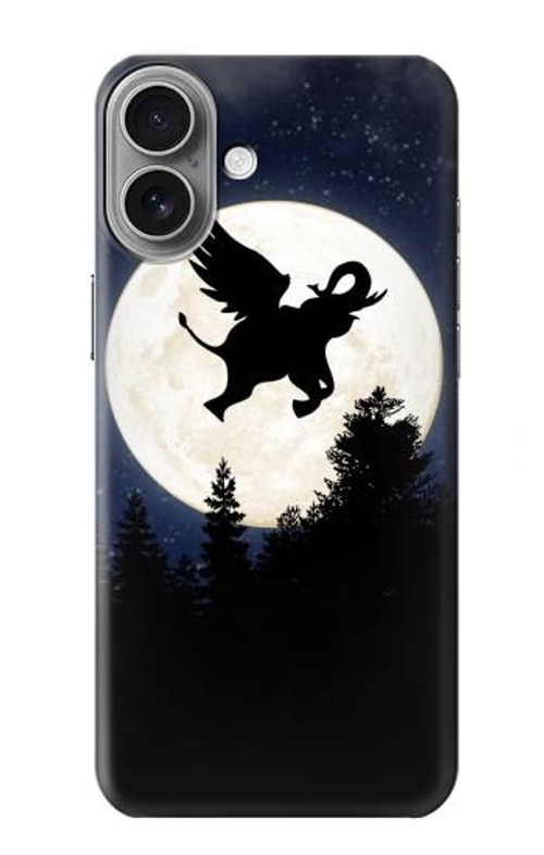 S3323 Flying Elephant Full Moon Night Case Cover Custodia per iPhone 16 plus S3323 Flying Elephant Full Moon Night Case Cover Custodia per iPhone 16 plus