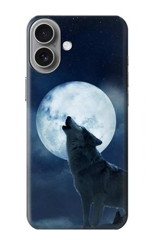 S3693 Grim White Wolf Full Moon Case Cover Custodia per iPhone 16 plus
