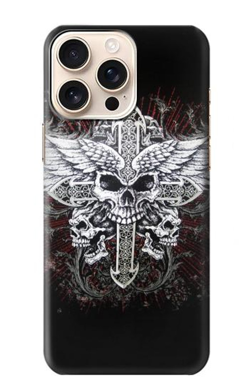 S1434 Skull Wing Tattoo Biker Case Cover Custodia per iPhone 16 pro max