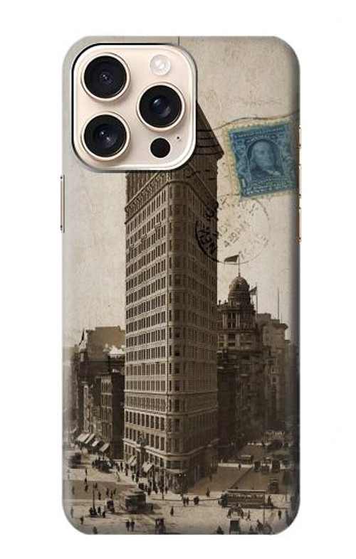 S2832 New York 1903 Flatiron Building Postcard Case Cover Custodia per iPhone 16 pro max