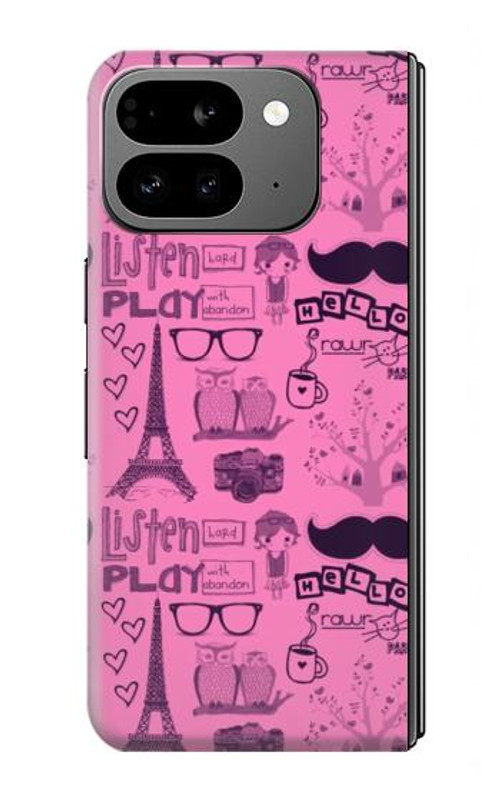 S2885 Paris Pink Case Cover Custodia per Google Pixel 9 Pro Fold