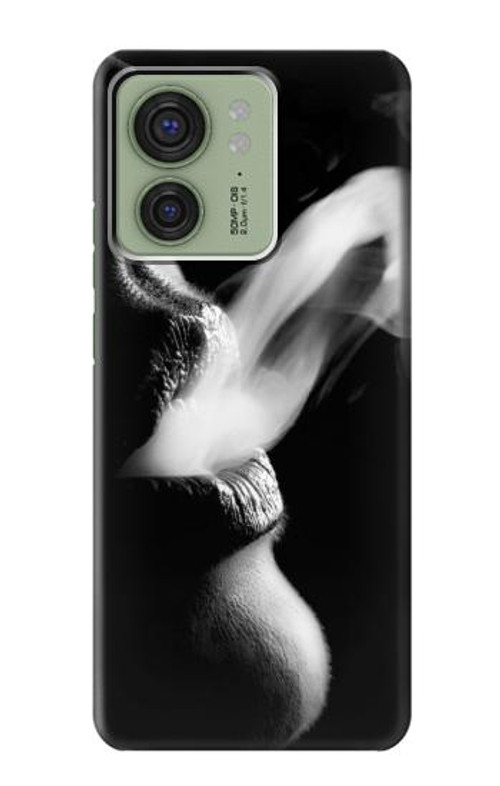 S0917 Sexy Lip Girl Smoking Case Cover Custodia per Motorola Edge (2023), Edge 40