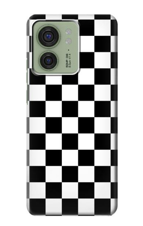 S1611 Black and White Check Chess Board Case Cover Custodia per Motorola Edge (2023), Edge 40