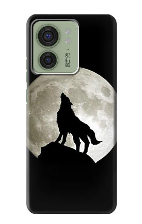 S1981 Wolf Howling at The Moon Case Cover Custodia per Motorola Edge (2023), Edge 40