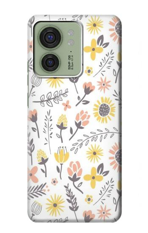 S2354 Pastel Flowers Pattern Case Cover Custodia per Motorola Edge (2023), Edge 40