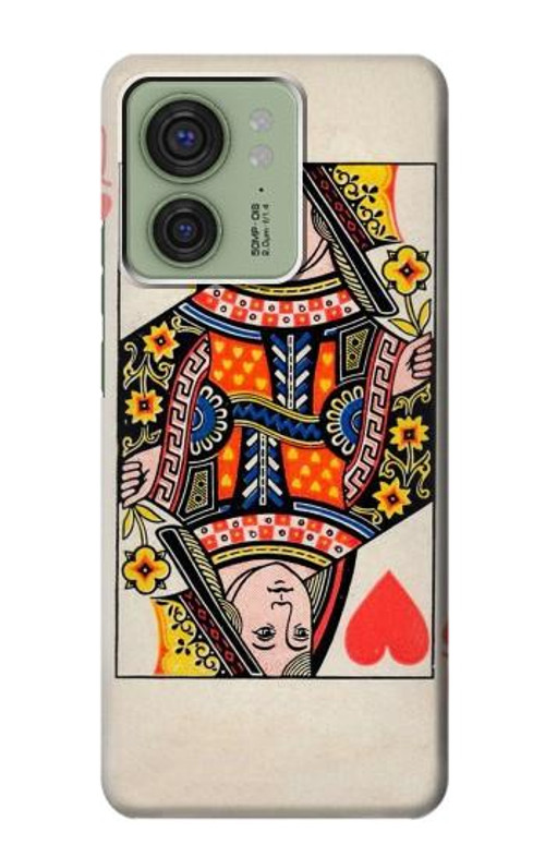 S3429 Queen Hearts Card Case Cover Custodia per Motorola Edge (2023), Edge 40