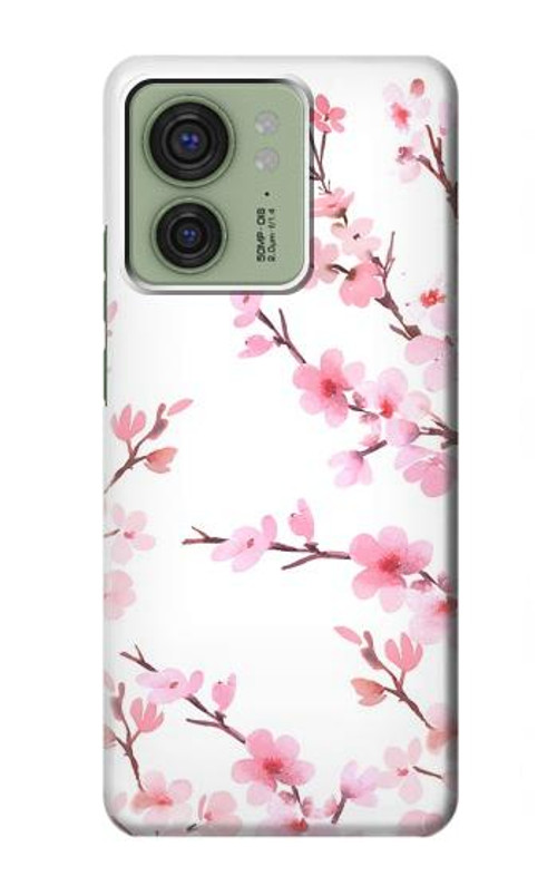 S3707 Pink Cherry Blossom Spring Flower Case Cover Custodia per Motorola Edge (2023), Edge 40