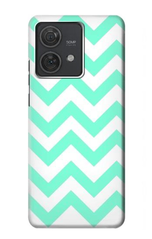 S1723 Mint Chevron Zigzag Case Cover Custodia per Motorola Edge 40 Neo