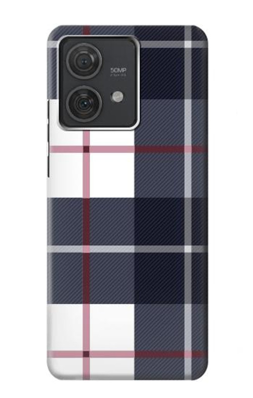 S3452 Plaid Fabric Pattern Case Cover Custodia per Motorola Edge 40 Neo