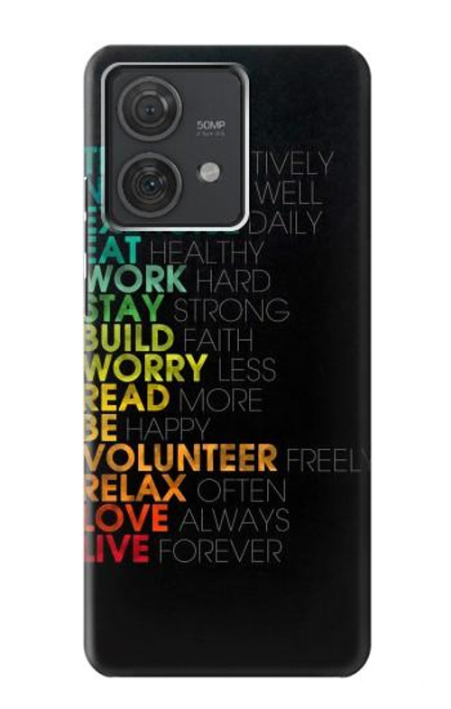 S3523 Think Positive Words Quotes Case Cover Custodia per Motorola Edge 40 Neo