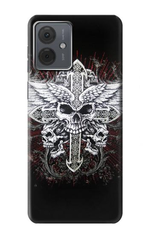 S1434 Skull Wing Tattoo Biker Case Cover Custodia per Motorola Moto G14