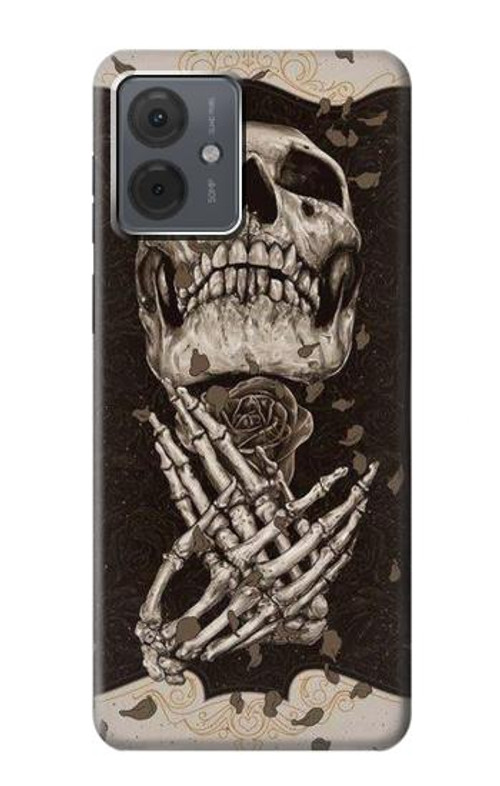 S1676 Skull Rose Case Cover Custodia per Motorola Moto G14