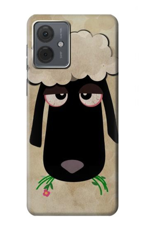 S2826 Cute Cartoon Unsleep Black Sheep Case Cover Custodia per Motorola Moto G14 S2826 Cute Cartoon Unsleep Black Sheep Case Cover Custodia per Motorola Moto G14