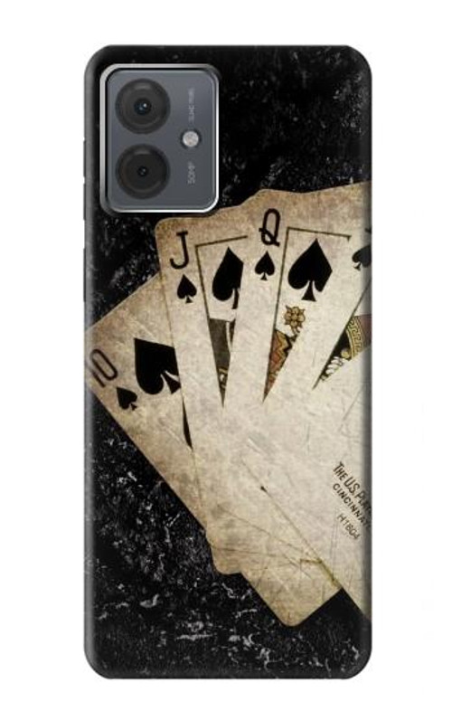 S3231 Vintage Royal Straight Flush Cards Case Cover Custodia per Motorola Moto G14