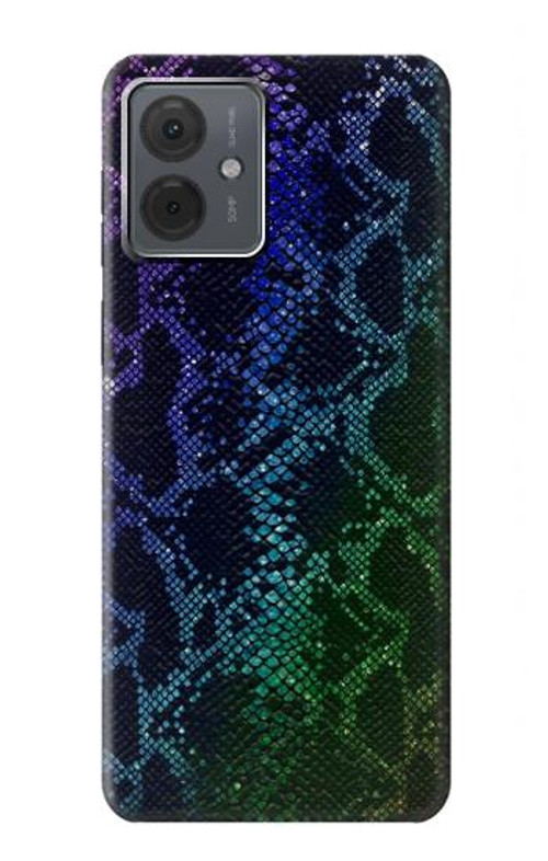 S3366 Rainbow Python Skin Graphic Print Case Cover Custodia per Motorola Moto G14
