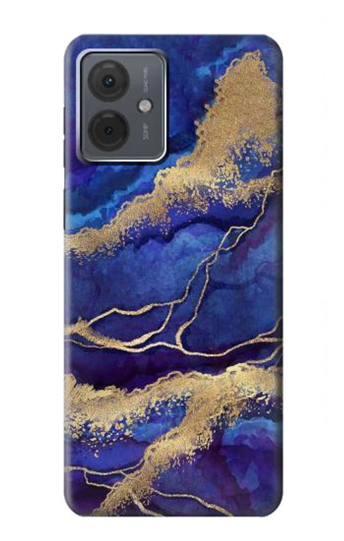 S3906 Navy Blue Purple Marble Case Cover Custodia per Motorola Moto G14